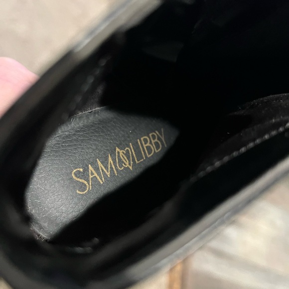 Sam & Libby Black Triple Strap Ankle Boots - Picture 10 of 13